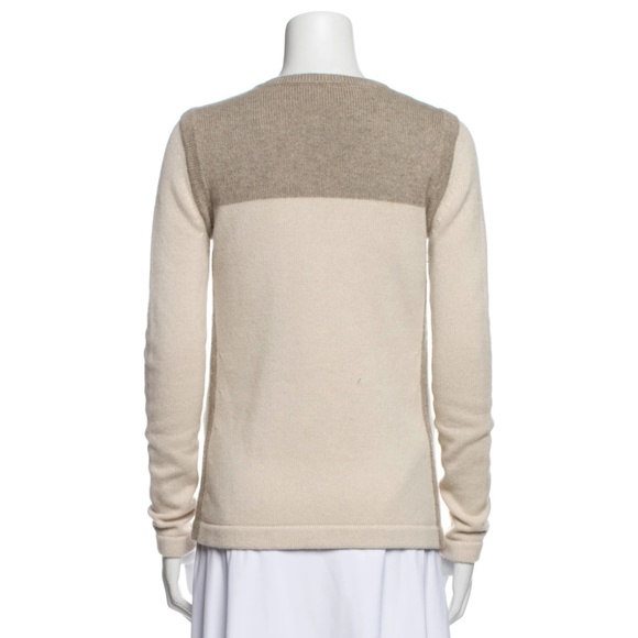 Derek Lam Cashmere Color-Block Button-Up Cardigan Sweater (Beige/Taupe) - Picture 4 of 15